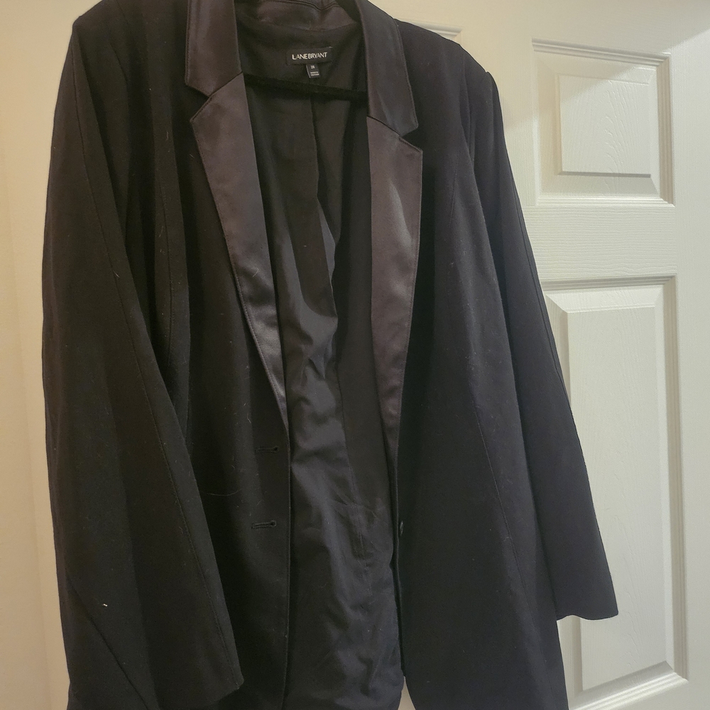 Lane Bryant Black Jacket with Satin Details